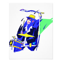 Drummer Sunglasses Blue and Yellow graphic Announcements