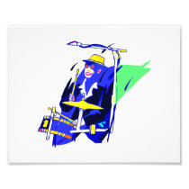 Drummer Sunglasses Blue and Yellow graphic Photo Art