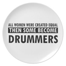 Drummers music designs party plates
