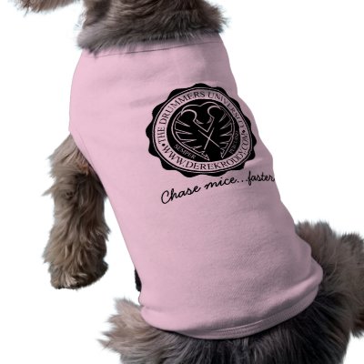 Drummers University Kitty Shirt Doggie T-shirt by DerekRoddy