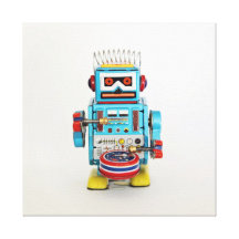Drumming Robot Gallery Wrap Canvas