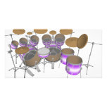 Drums: Purple & White Drum Kit: 3D Model: Customized Photo Card