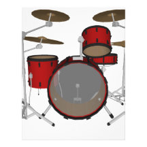 Drums: Red Drum Kit: 3D Model: Custom Letterhead