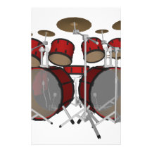 Drums: Red Drum Kit: 3D Model: Custom Stationery