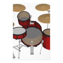 Drums: Red Drum Kit: 3D Model: Custom Stationery