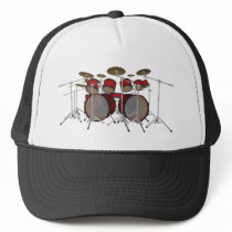 Drums: Red Drum Kit: 3D Model:
