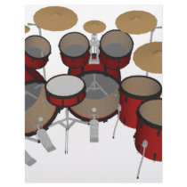 Drums: Red Drum Kit: 3D Model: