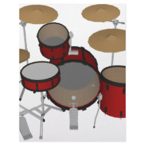 Drums: Red Drum Kit: 3D Model: