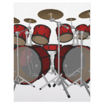 Drums: Red Drum Kit: 3D Model: