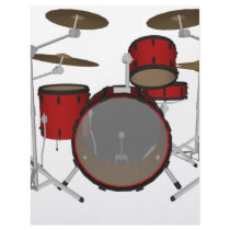 Drums: Red Drum Kit: 3D Model: