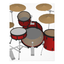 Drums: Red Drum Kit: 3D Model: Customized Letterhead