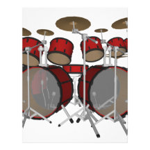 Drums: Red Drum Kit: 3D Model: Letterhead Design