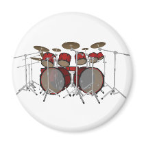 Drums: Red Drum Kit: 3D Model: