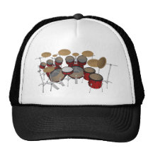 Drums: Red Drum Kit: 3D Model: Mesh Hat