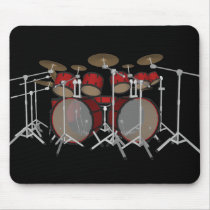 Drums: Red Drum Kit: 3D Model: Mousepad