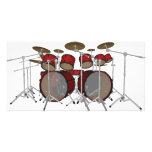Drums: Red Drum Kit: 3D Model: Photo Cards