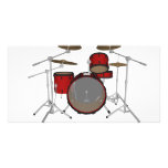 Drums: Red Drum Kit: 3D Model: Personalized Photo Card