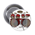 Drums: Red Drum Kit: 3D Model: Pinback Buttons