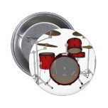 Drums: Red Drum Kit: 3D Model: Pinback Buttons