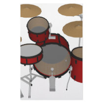 Drums: Red Drum Kit: 3D Model: