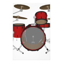 Drums: Red Drum Kit: 3D Model: Stationery