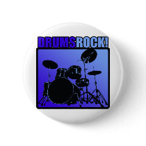 Drums Rocks! Pinback Button