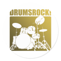 Drums Rocks! Round Sticker