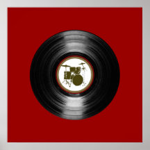 drums vinyl record for walls poster