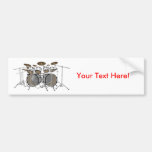 Drums: White Drum Kit: 3D Model: Bumper Stickers