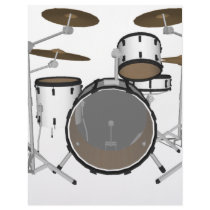 Drums: White Drum Kit: 3D Model: