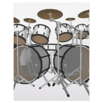 Drums: White Drum Kit: 3D Model: