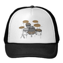 Drums: White Drum Kit: 3D Model: Trucker Hat