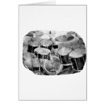 Drumset Black and White Photograph Design Greeting Card