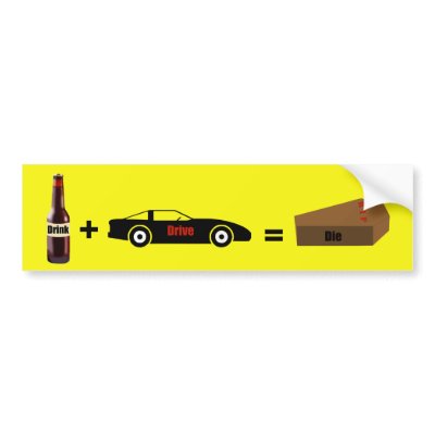 Drunk Driving Bumper Sticker by atteestude