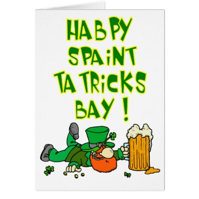 Drunk Leprechaun Greeting Cards by skreemastr