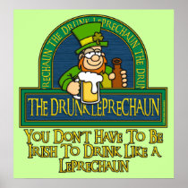 Drunk Leprechaun Poster