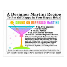 Drunk on Expresso Martini Recipe Postcard