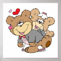 drunk with love cute wedding bears posters