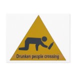 Drunken People Crossing Postcards