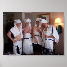 Drunkin dudes stealing towels posters
