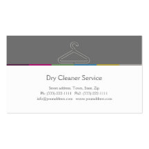 Dry cleaner service business card
