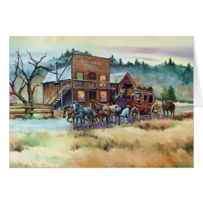 DRY CREEK STATION by SHARON SHARPE Greeting Cards by sharonsharpe