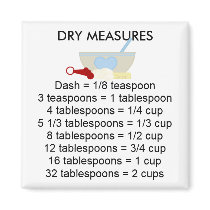 Dry Measure Equivalents Square Magnet