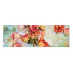 Dry roses on green vintage business card