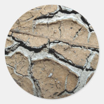 dry  soil  / crack earth round stickers