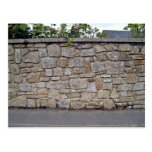Dry Stone Wall With Plants Besides Road Post Cards