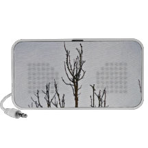 Dry Tree silhouette against cloudy sky Mini Speakers