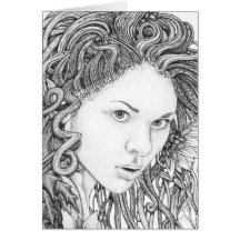 Dryade (visage) - carte vierge de note