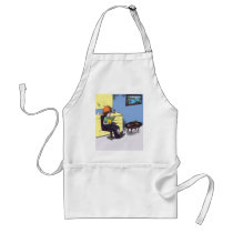 Drying Hair in a Beauty Salon Apron