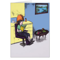 Drying Hair in a Beauty Salon Greeting Cards